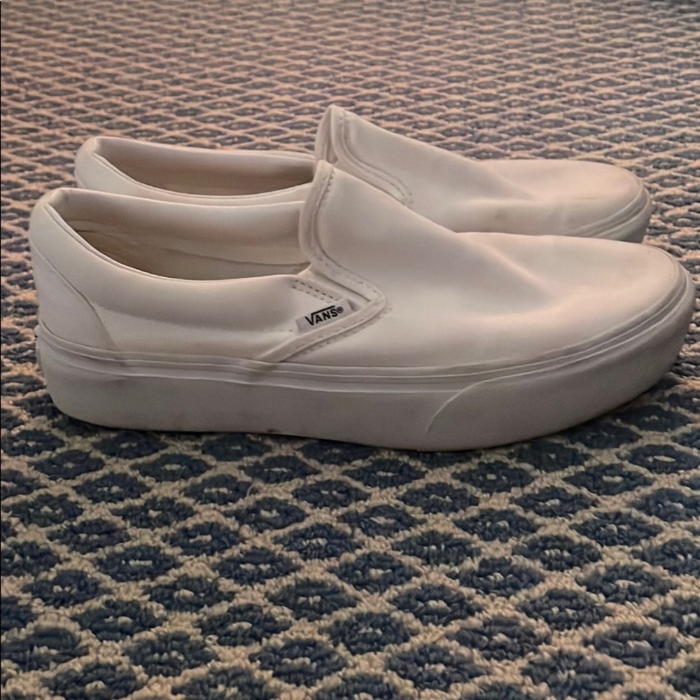 Vans Women’s White Slip-Ons